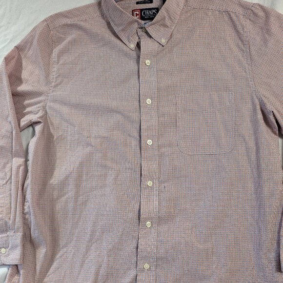 CHAPS MEN'S LONG SLEEVE BUTTON UP FRONT COLLAR SHIRT SIZE LARGE RALPH LAUREN LG - Picture 4 of 16